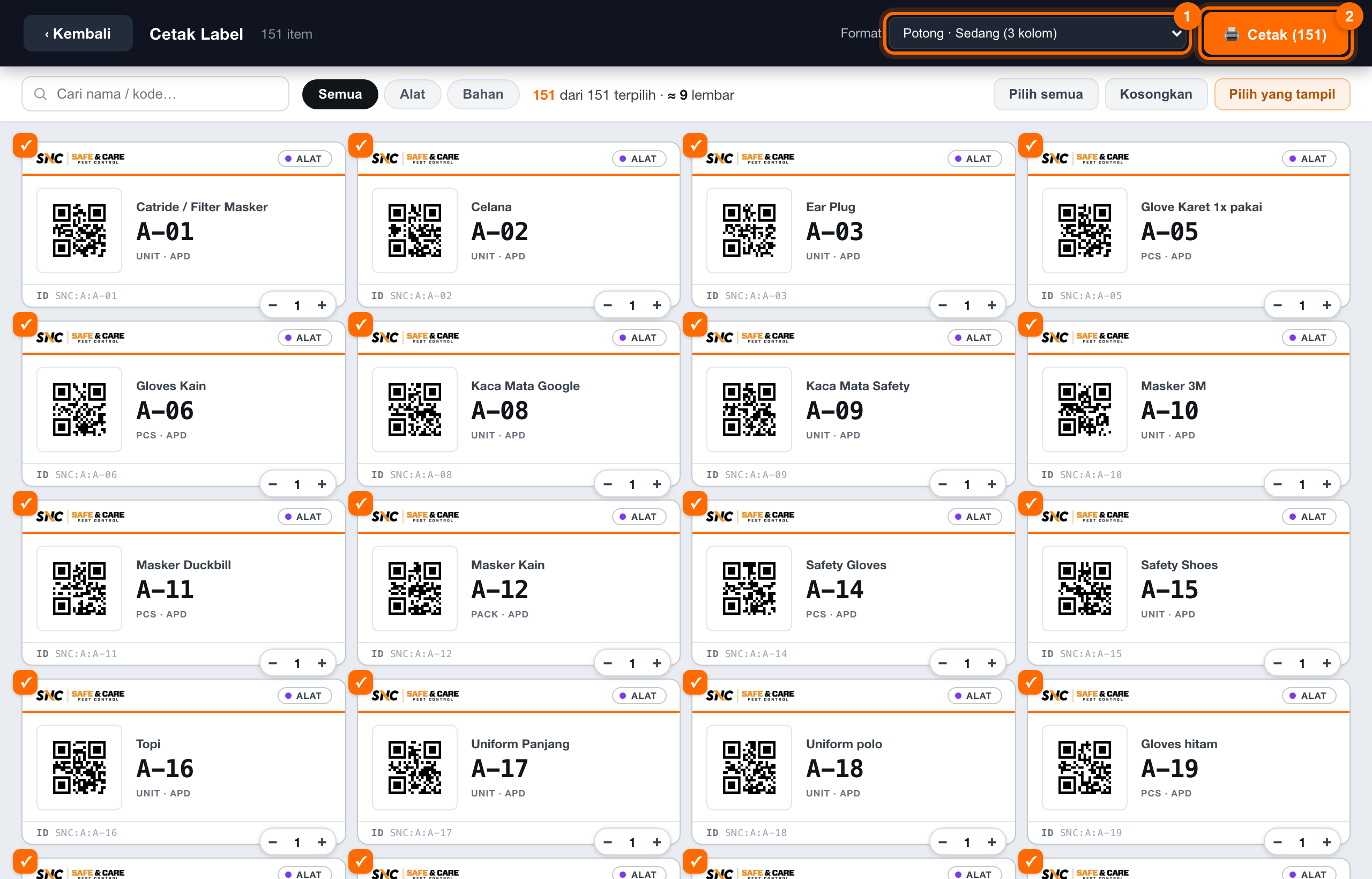 Langkah 2: Cara mencetak label QR produk