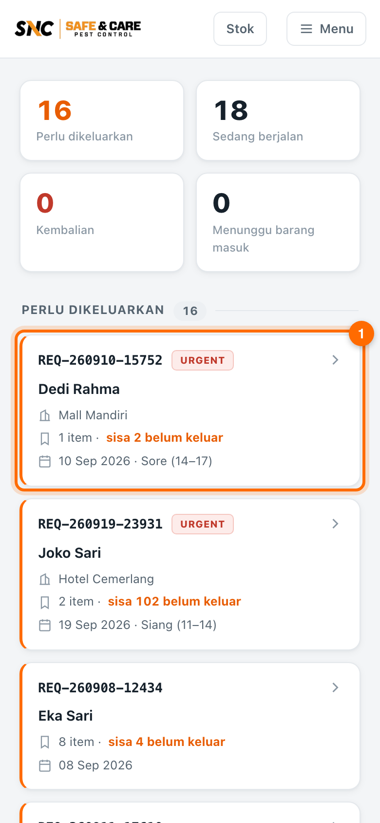 Langkah 1: Cara membaca antrean gudang
